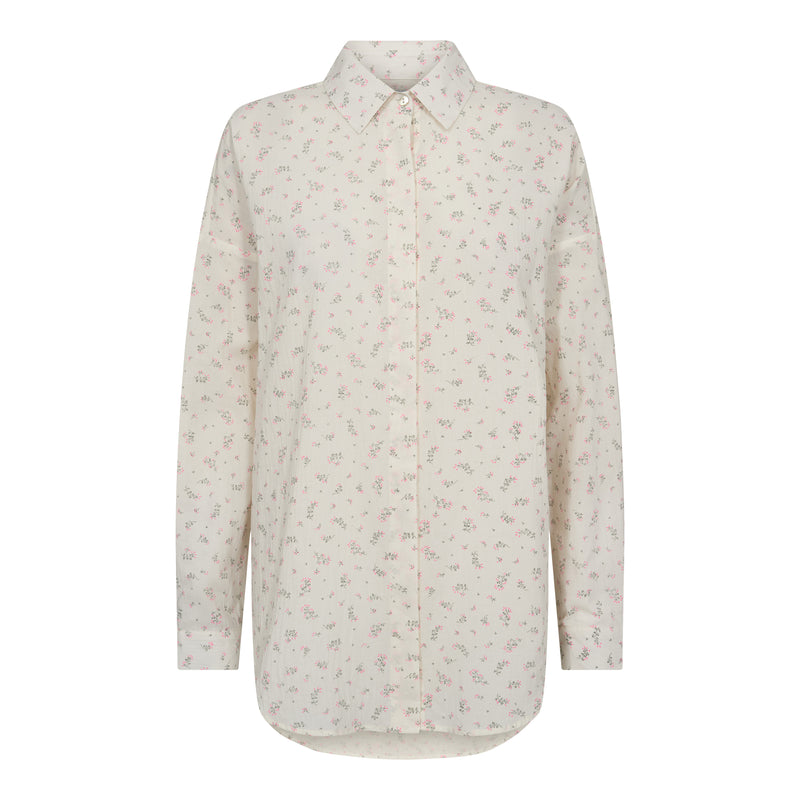 SARA-LS-SHIRT - CREME PINK FLOWER