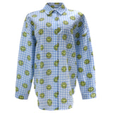 SARA LS SHIRT - BLUE CHECK SMILEY