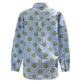 SARA LS SHIRT - BLUE CHECK SMILEY