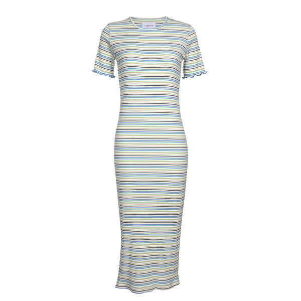 NATALIA-SS-DRESS - BLUE MINT SAND STRIPE