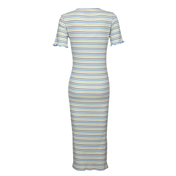 NATALIA-SS-DRESS - BLUE MINT SAND STRIPE