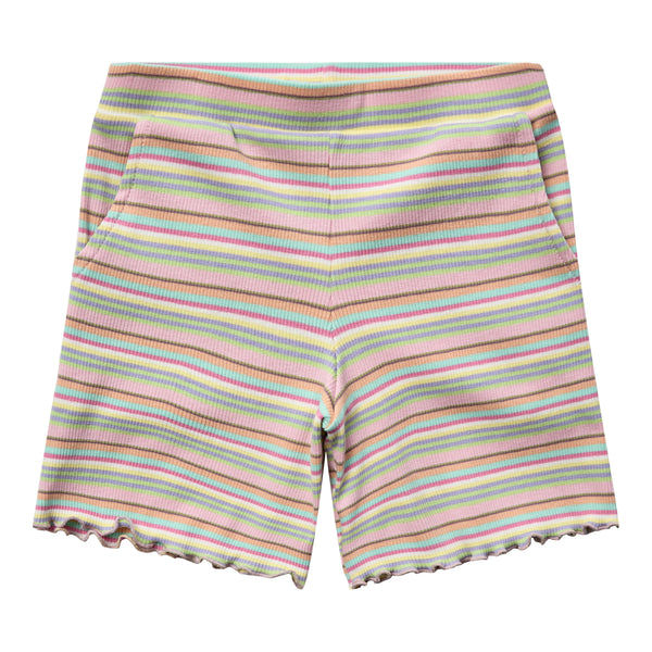 NATALIA-SHORTS-KIDS - MULTI MINT STRIPE