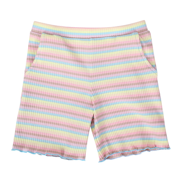 NATALIA-SHORTS-KIDS - DUSTY MULTICOLOR STRIPE