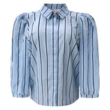 FLORA-BLOUSE - LIGHT BLUE BLUE STRIPE
