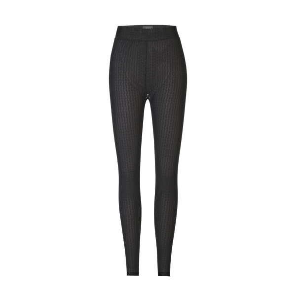 ISA LEGGINGS - BLACK WAVY LINES