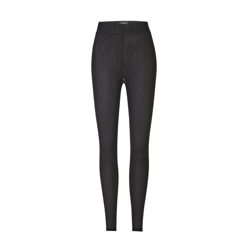 ISA LEGGINGS - BLACK WAVY LINES