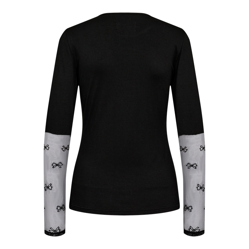 ISA-LS-LACE-SLEEVE-BLOUSE - BLACK BOW