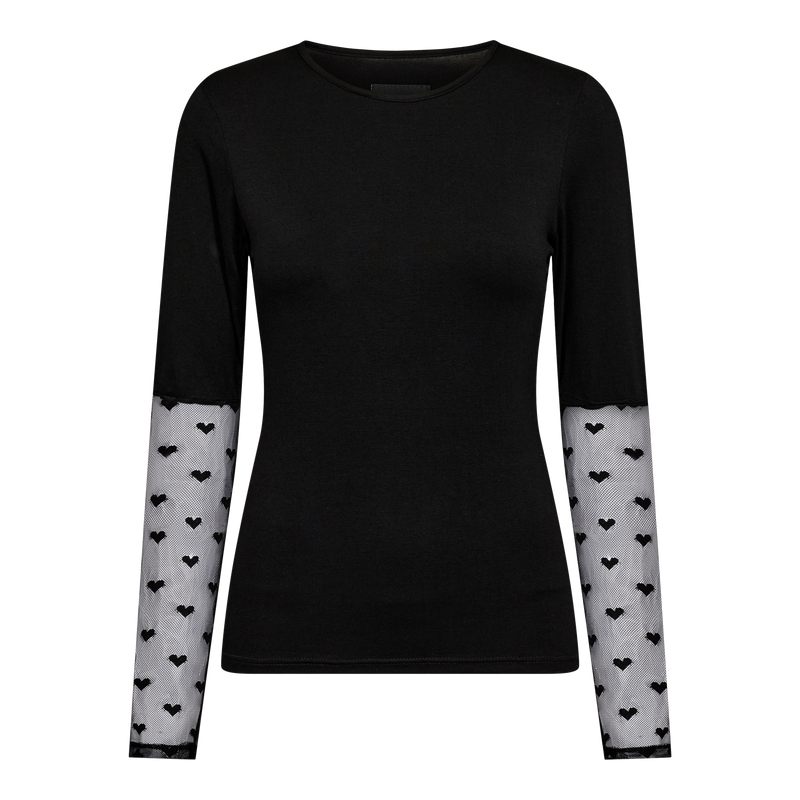 ISA-LS-LACE-SLEEVE-BLOUSE - BLACK HEART