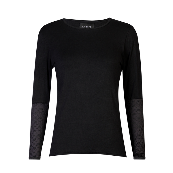 ISA LS LACE SLEEVE BLOUSE - BLACK SMALL BIG HEARTS