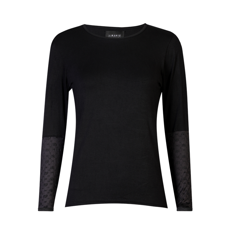 ISA LS LACE SLEEVE BLOUSE - BLACK SMALL BIG HEARTS