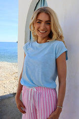 WOOL T-SHIRT - BABY BLUE