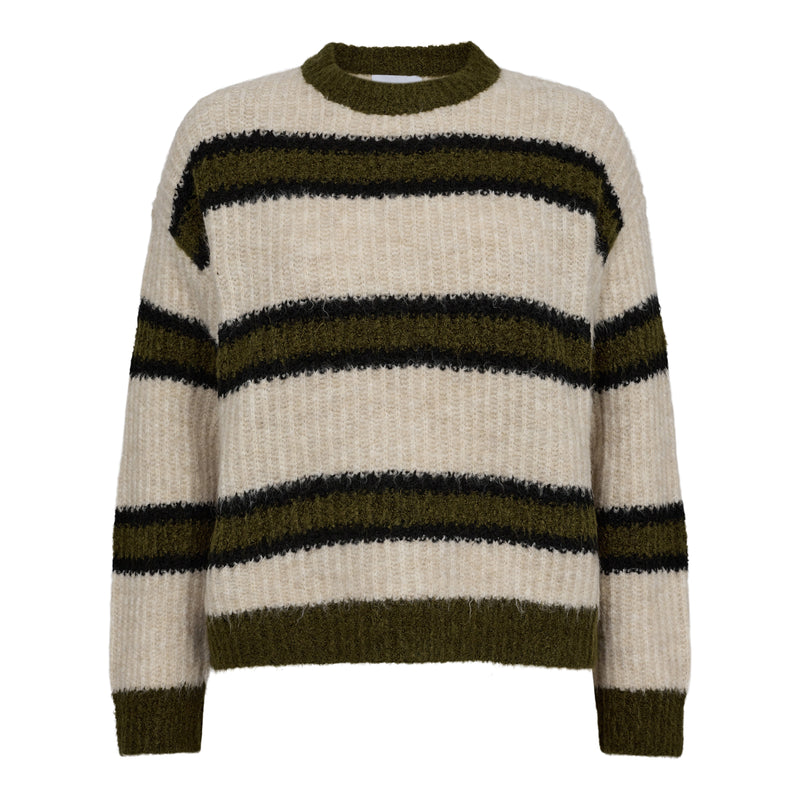 FRO-PULLOVER - SAND ARMY BLACK STRIPE