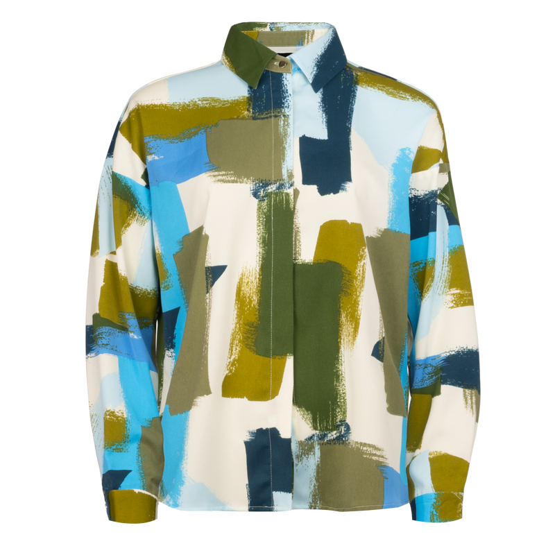 SISSE-LS-SHIRT - ARMY BRUSHSTROKES