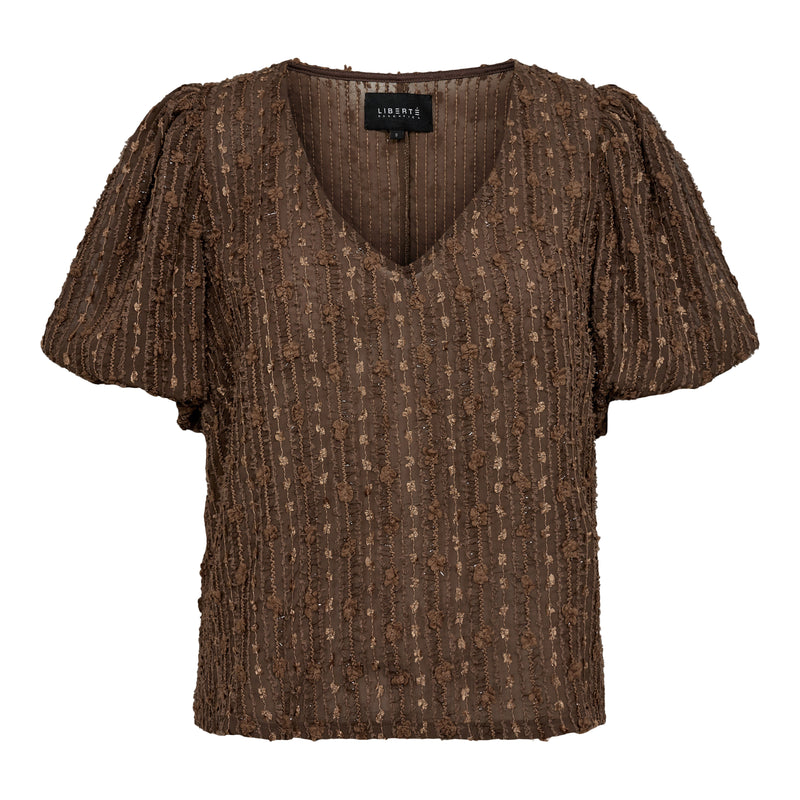ODESSA-SS-BLOUSE - BROWN