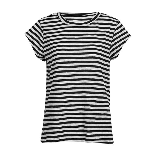 ULLA-STRIPE-TSHIRT - BLACK WHITE STRIPE