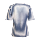 ULLA-SS-VNECK-STRIPE-TSHIRT - DENIM BLUE WHITE STRIPE