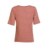 ULLA-SS-VNECK-STRIPE-TSHIRT - ROSE DARK ROSE STRIPE