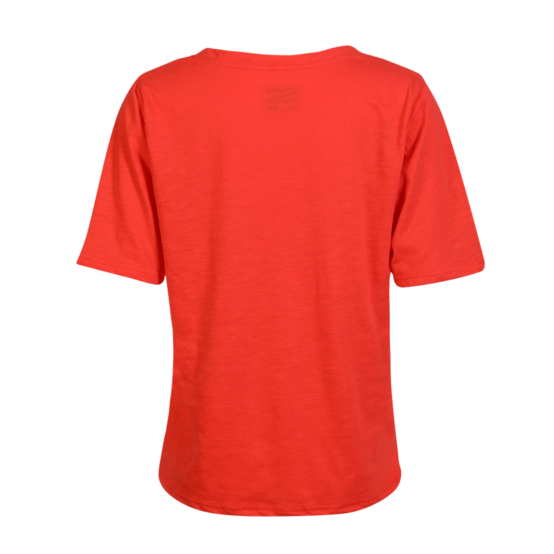 ULLA-SS-VNECK-TSHIRT - CORAL