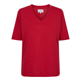 ULLA SS VNECK TSHIRT - RED