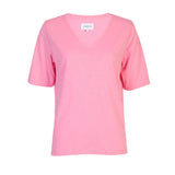 ULLA SS VNECK TSHIRT - BUBBLEGUM