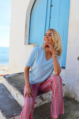 ULLA SS VNECK TSHIRT - BABY BLUE