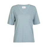 ULLA SS VNECK TSHIRT - DUSTY LIGHT BLUE