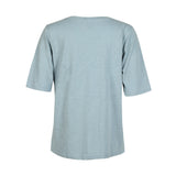 ULLA SS VNECK TSHIRT - DUSTY LIGHT BLUE