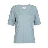 ULLA SS VNECK TSHIRT - DUSTY LIGHT BLUE