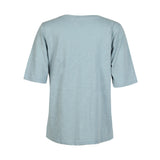 ULLA SS VNECK TSHIRT - DUSTY LIGHT BLUE