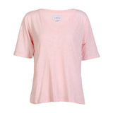 ULLA SS VNECK TSHIRT - LIGHT ROSE