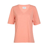 ULLA SS VNECK TSHIRT - PALE PEACH