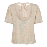 PAIGE-SS-BLOUSE - CREME SEQUINS