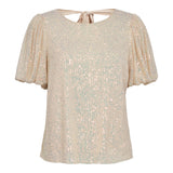 PAIGE-SS-BLOUSE - CREME SEQUINS