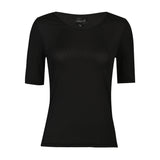 MESH SS TSHIRT, DOT - BLACK
