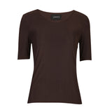 MESH SS TSHIRT, DOT - DARK BROWN