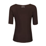 MESH SS TSHIRT, DOT - DARK BROWN