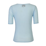 MESH SS TSHIRT, DOT - LIGHT BLUE