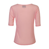 MESH SS TSHIRT, DOT - ROSE