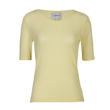 MESH SS TSHIRT, DOT - YELLOW