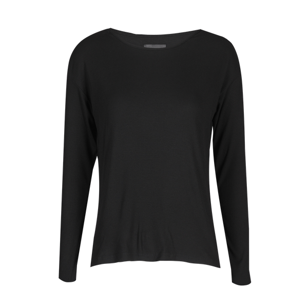 NATALIA-LS-BOXY-BLOUSE - BLACK