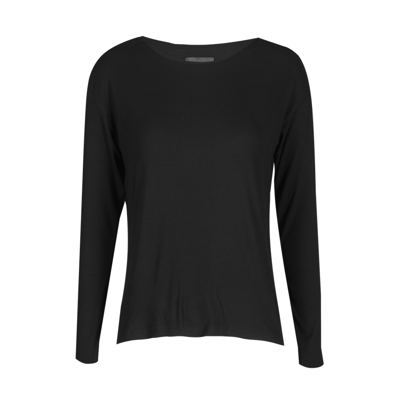 NATALIA-LS-BOXY-BLOUSE - BLACK