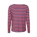 NATALIA-LS-BOXY-BLOUSE - NAVY RED WHITE STRIPE