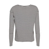 NATALIA-LS-BOXY-BLOUSE - BLACK CREME SMALL STRIPE