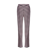 NATALIA-STRAIGHT-PANTS - BLACK BUBBLEGUM WHITE STRIPE