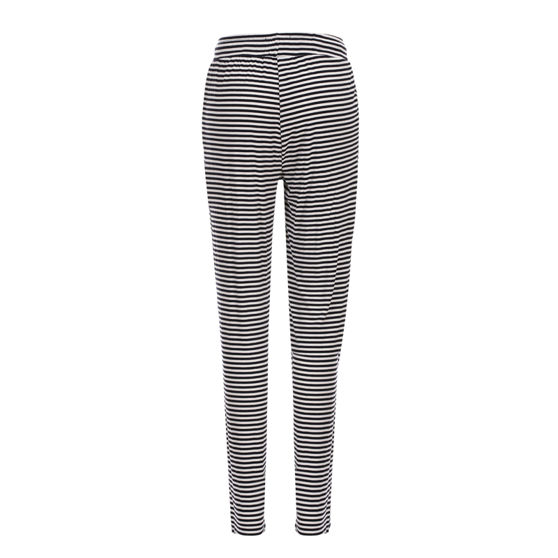 NATALIA-STRAIGHT-PANTS - NAVY CREME SMALL STRIPE