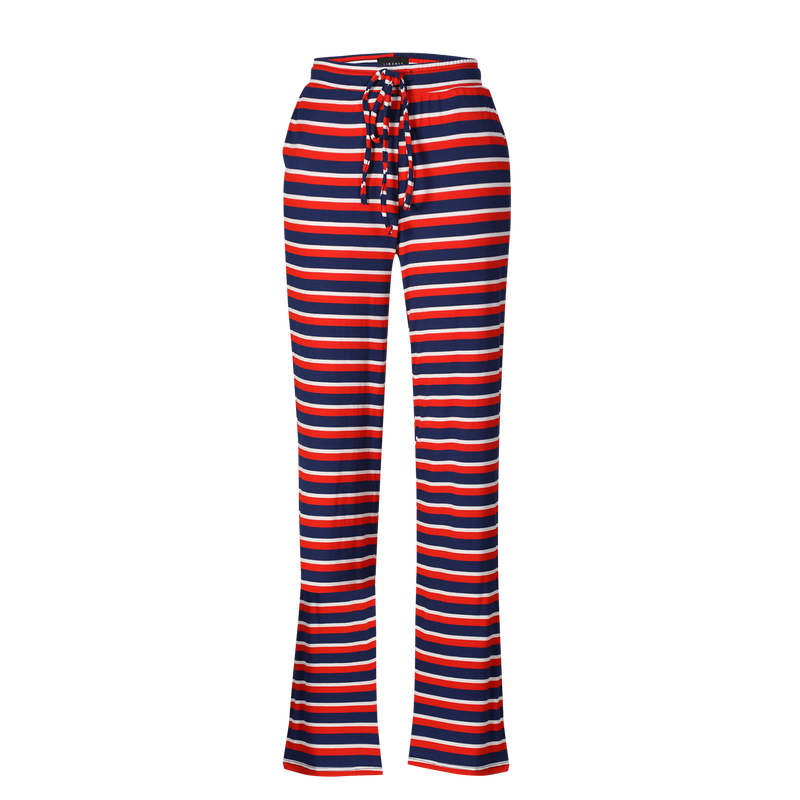 NATALIA-STRAIGHT-PANTS - NAVY RED WHITE STRIPE