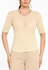 MESH SS TSHIRT - YELLOW