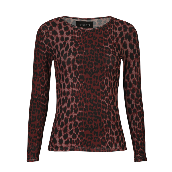 MESH LS TSHIRT - BORDEAUX LUX LEO