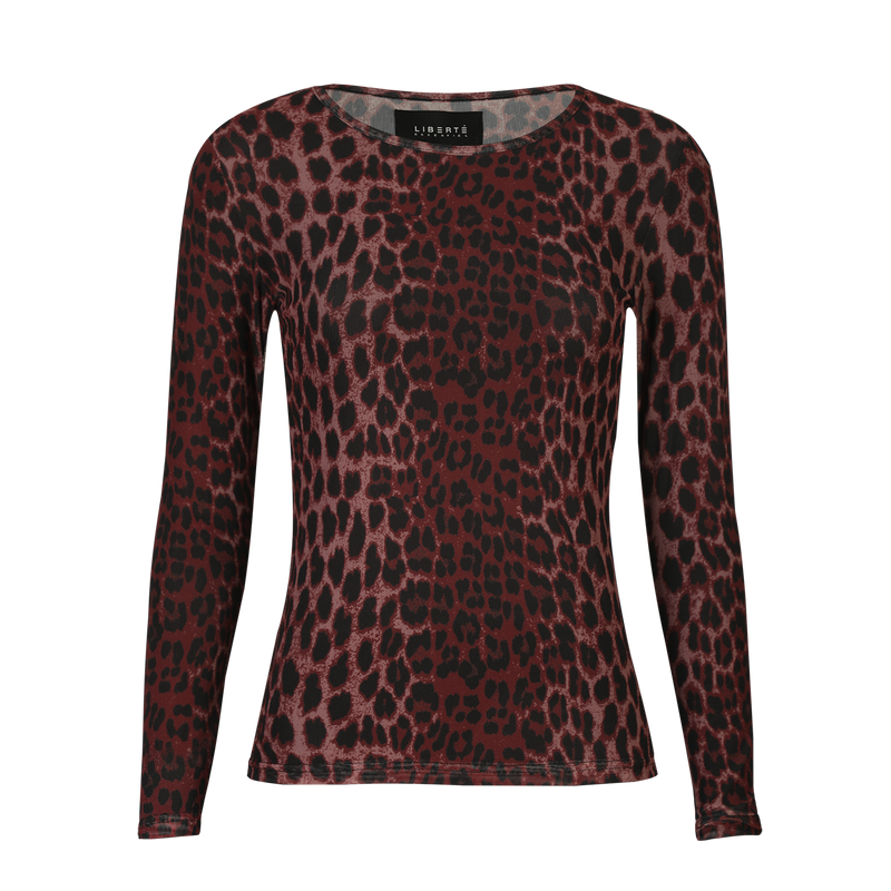 MESH LS TSHIRT - BORDEAUX LUX LEO