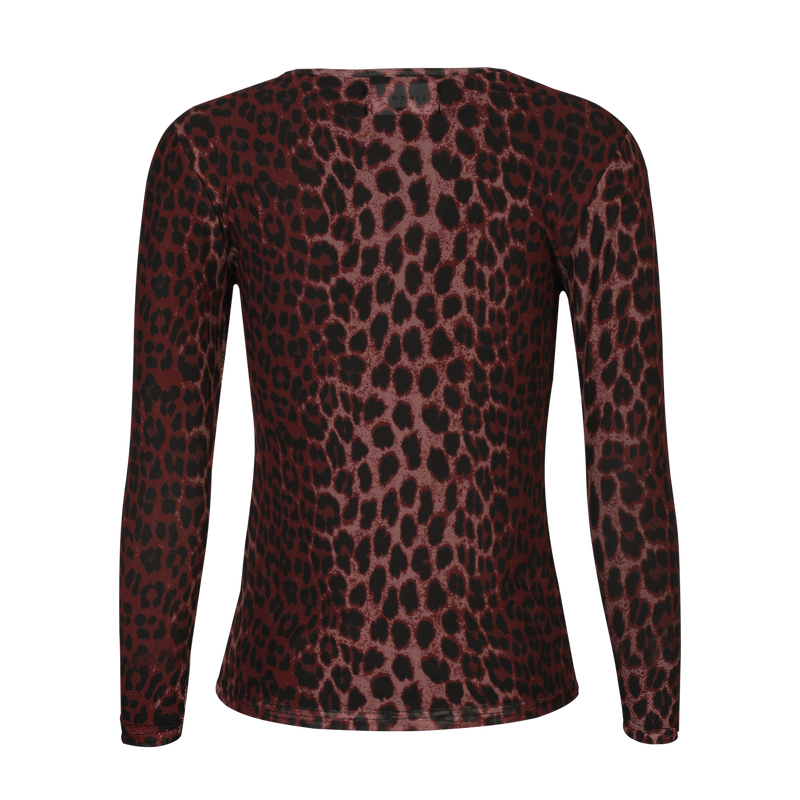 MESH LS TSHIRT - BORDEAUX LUX LEO